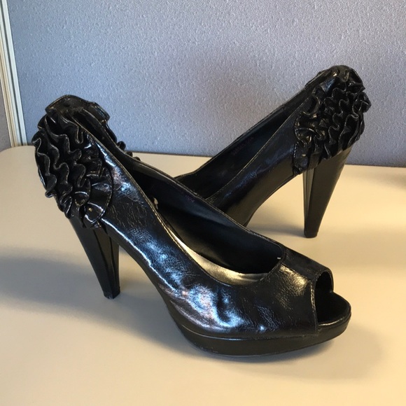 torrid Shoes - Black Torrid Faux Patent Leather Platform Heels